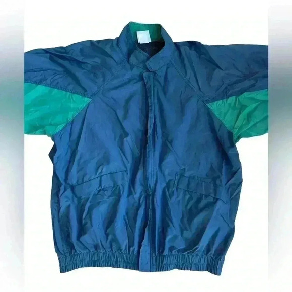 Vintage 80s 90s Turfer Mens L Windbreaker Jacket Pullover Made In USA Blue Green - Picture 3 of 8